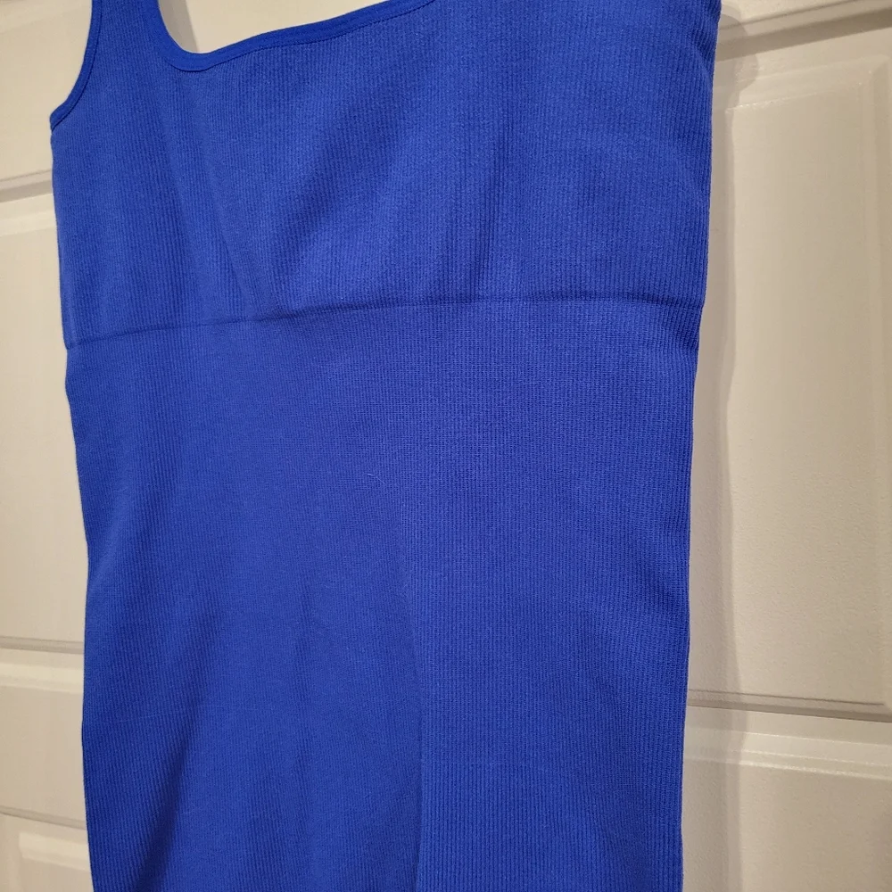WMNS Sleeveless Bodycon Bicycle Shorts Romper In Vibrant BLUE SIZE SMALL